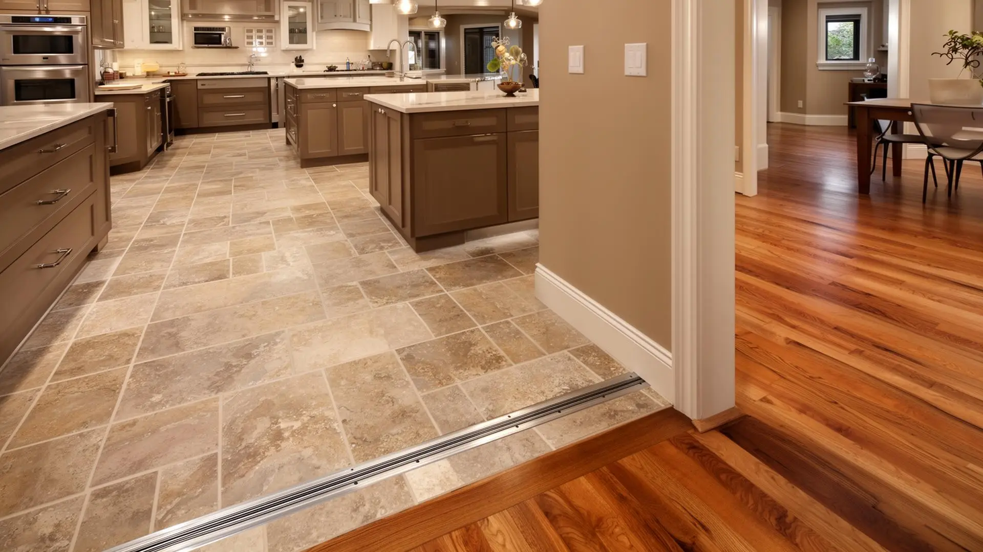 Armstrong Alterna engineered tile flush transition to hardwood flooring in Michigan MI 1 Wood Floors